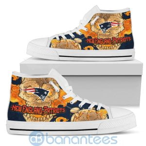 Skull Style New England Patriots High Top Shoes Product Photo