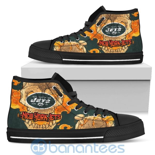 Skull Style New York Jets High Top Shoes Product Photo