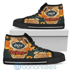Skull Style New York Jets High Top Shoes Product Photo
