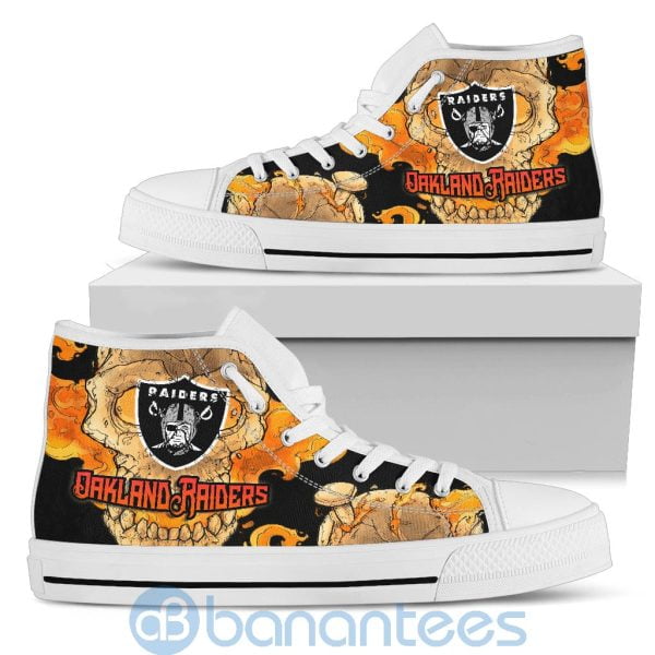 Skull Style Oakland Raiders High Top Shoes Product Photo