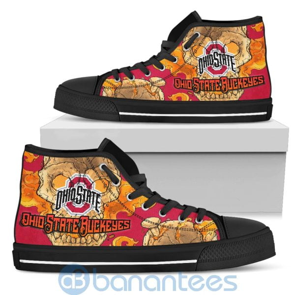 Skull Style Ohio State Buckeyes High Top Shoes Product Photo
