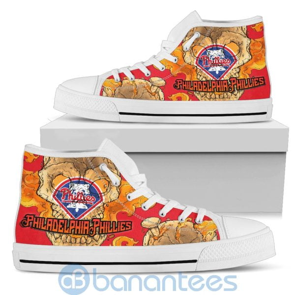 Skull Style Philadelphia Phillies High Top Shoes Product Photo