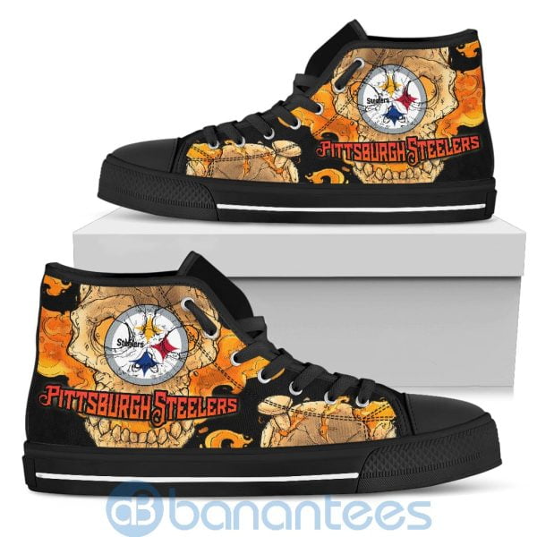 Skull Style Pittsburgh Steelers High Top Shoes Product Photo