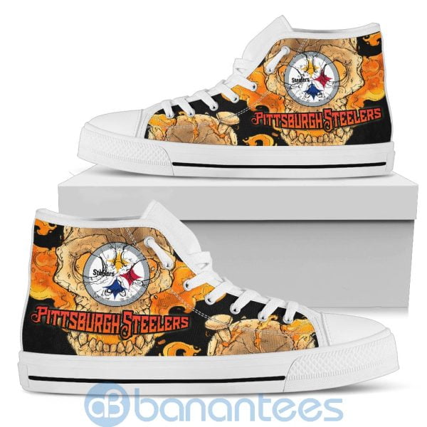 Skull Style Pittsburgh Steelers High Top Shoes Product Photo