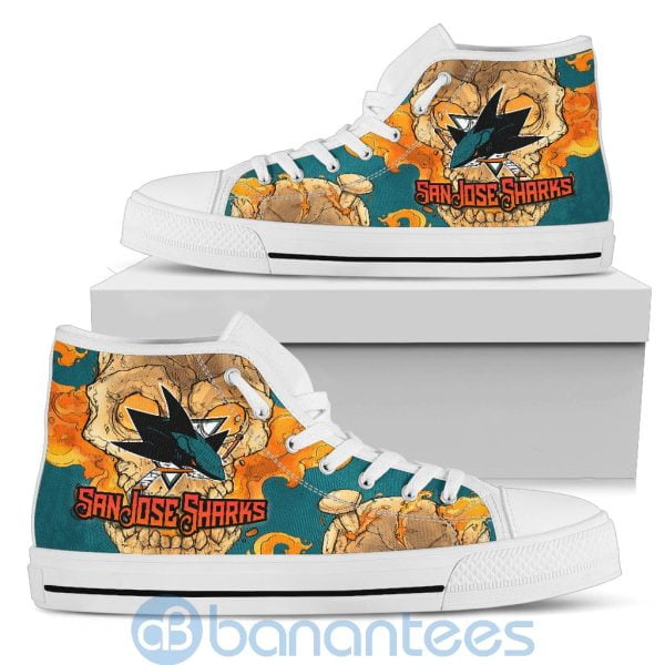 Skull Style San Jose Sharks High Top Shoes Product Photo