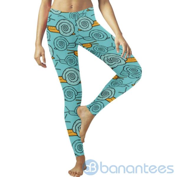 Snail Light Blue Leggings for Women Product Photo