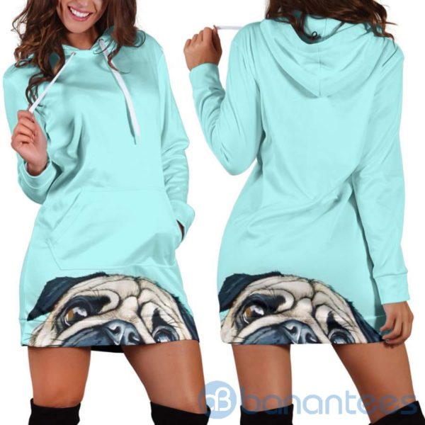 Sneaky Pug Hoodie Dress For Women Product Photo