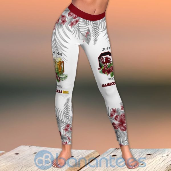 South Carolina Gamecocks Girl Leggings And Criss Cross Tank Top For Women Product Photo