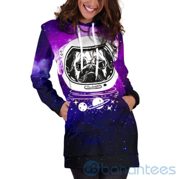 Space Pug Hoodie Dress For Women Product Photo