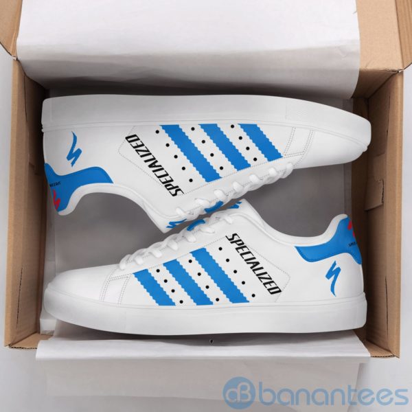 Specialized Bicycle Blue Striped White Low Top Skate Shoes Product Photo