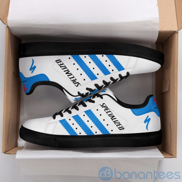 Specialized Bicycle Blue Striped White Low Top Skate Shoes Product Photo