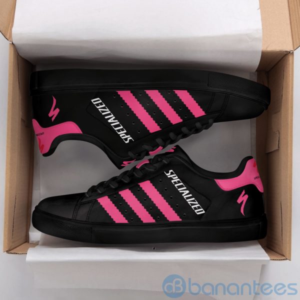 Specialized Bicycle Pink Striped Black Low Top Skate Shoes Product Photo