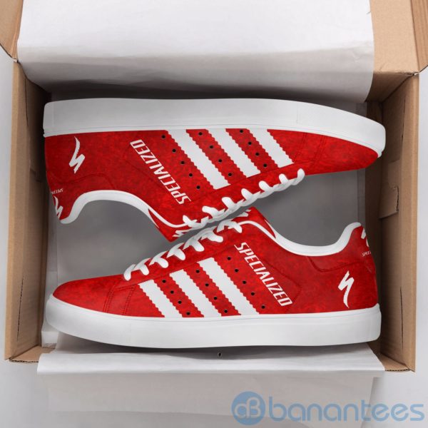 Specialized Bicycle White Striped Red Low Top Skate Shoes Product Photo