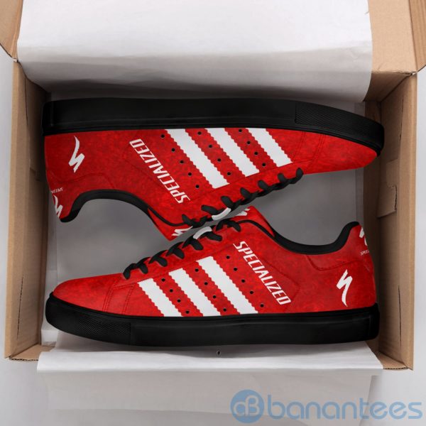 Specialized Bicycle White Striped Red Low Top Skate Shoes Product Photo