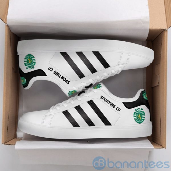 Sporting Cp Black Striped White Low Top Skate Shoes Product Photo