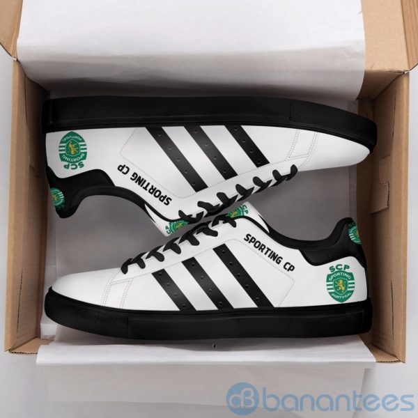 Sporting Cp Black Striped White Low Top Skate Shoes Product Photo