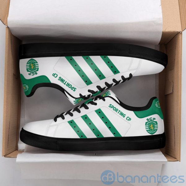 Sporting Cp Green Striped White Low Top Skate Shoes Product Photo