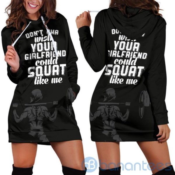 Squat Like Me Hoodie Dress For Women Product Photo