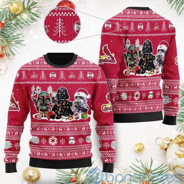 St Louis Cardinals Star Wars Ugly Christmas 3D Sweater Product Photo