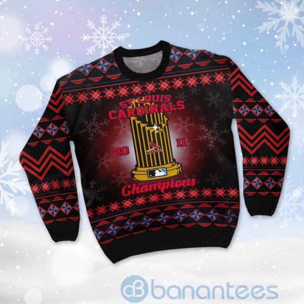 St Louis Cardinals World Series Champions Ugly Christmas 3D Sweater Product Photo