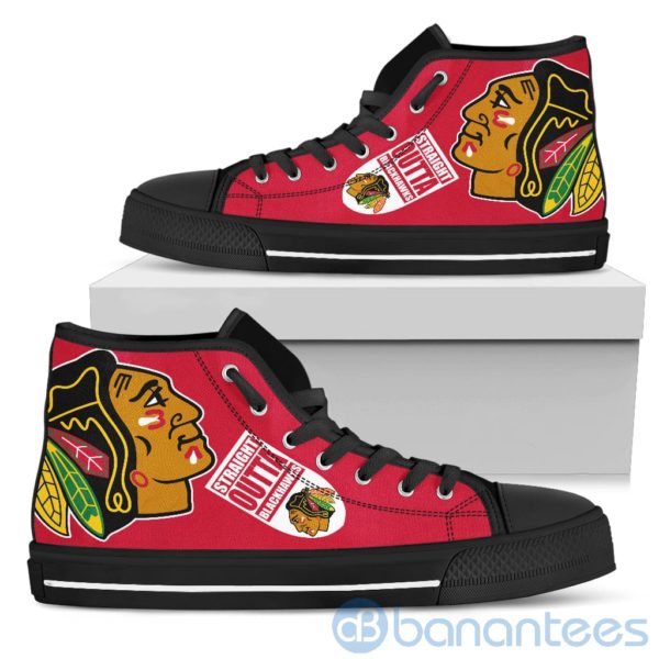 Straight Outta Fans Chicago Blackhawks High Top Shoes Product Photo