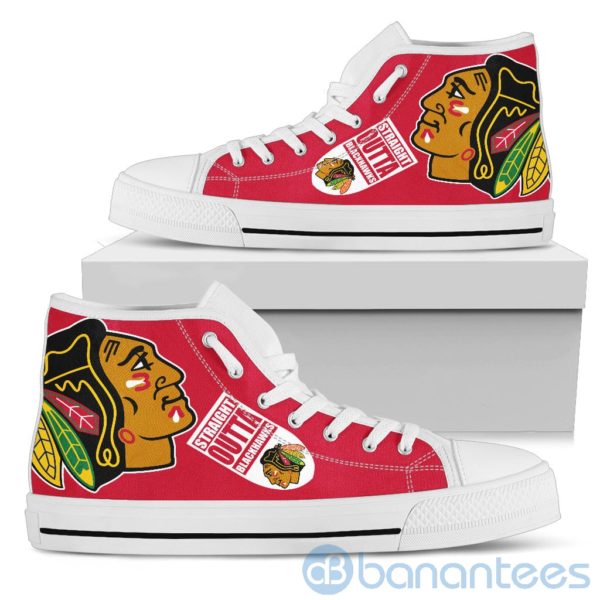 Straight Outta Fans Chicago Blackhawks High Top Shoes Product Photo
