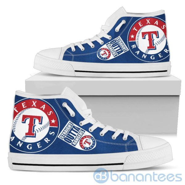 Straight Outta Fans Texas Rangers High Top Shoes Product Photo