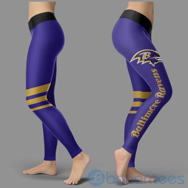 Striped Styple Baltimore Ravens Leggings For Women Product Photo