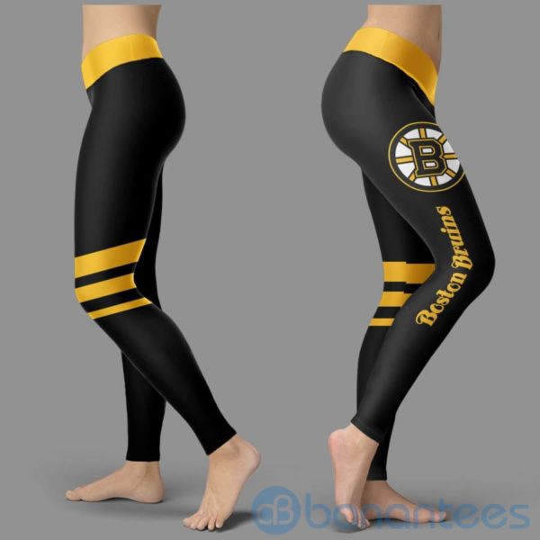 Striped Styple Boston Bruins Leggings For Women Product Photo