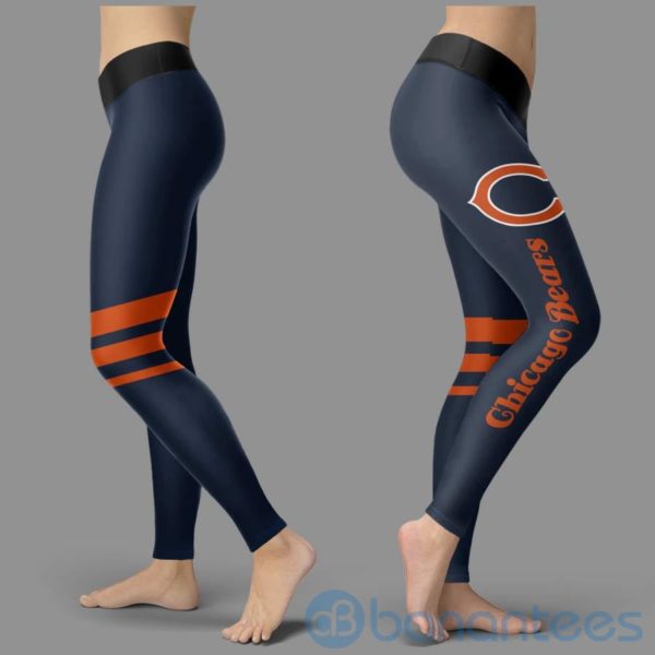 Striped Styple Chicago Bears Leggings For Women Product Photo