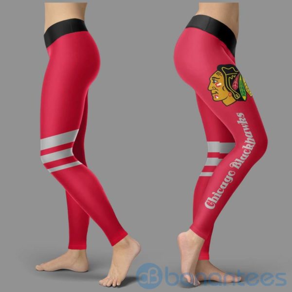 Striped Styple Chicago Blackhawks Leggings For Women Product Photo