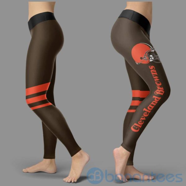 Striped Styple Cleveland Browns Leggings For Women Product Photo