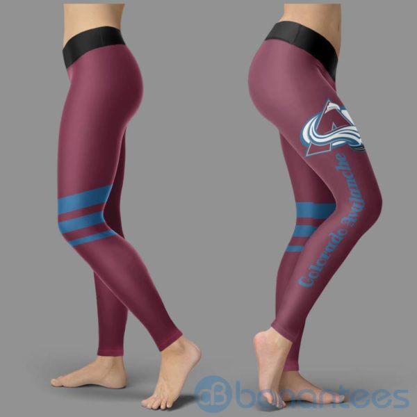 Striped Styple Colorado Avalanche Leggings For Women Product Photo