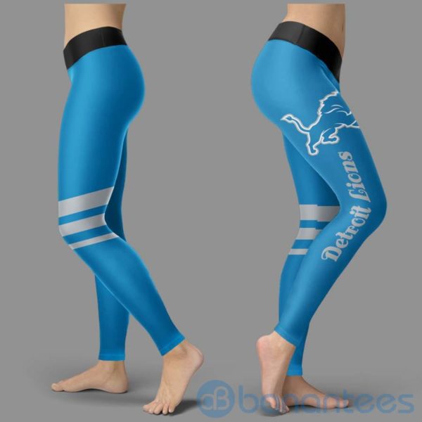 Striped Styple Detroit Lions Leggings For Women Product Photo