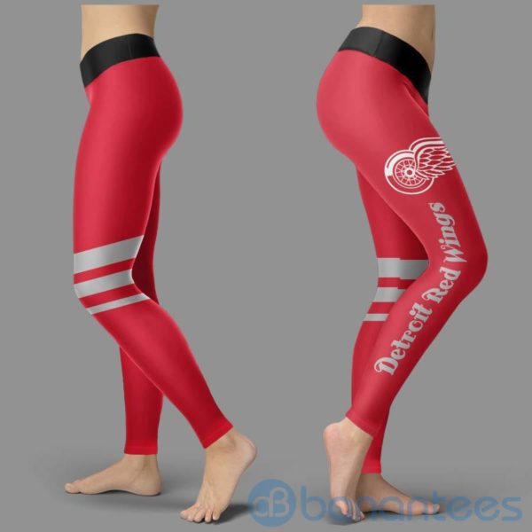 Striped Styple Detroit Red Wings Leggings For Women Product Photo