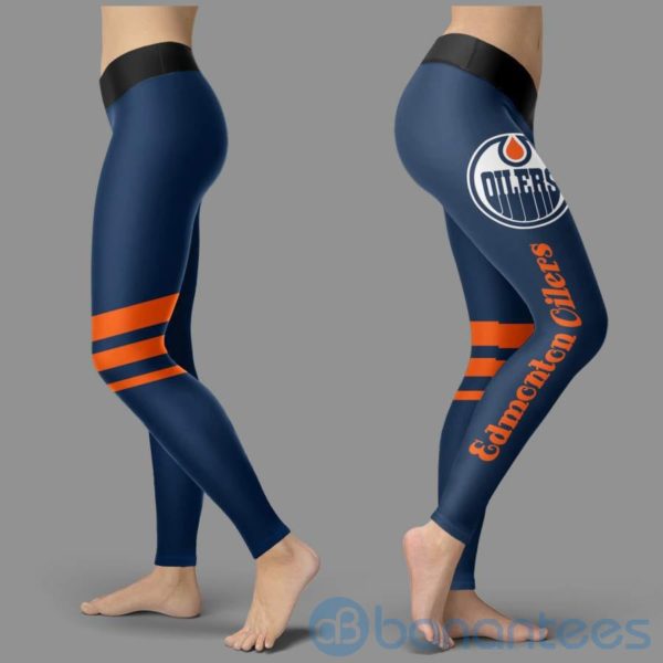 Striped Styple Edmonton Oilers Leggings For Women Product Photo