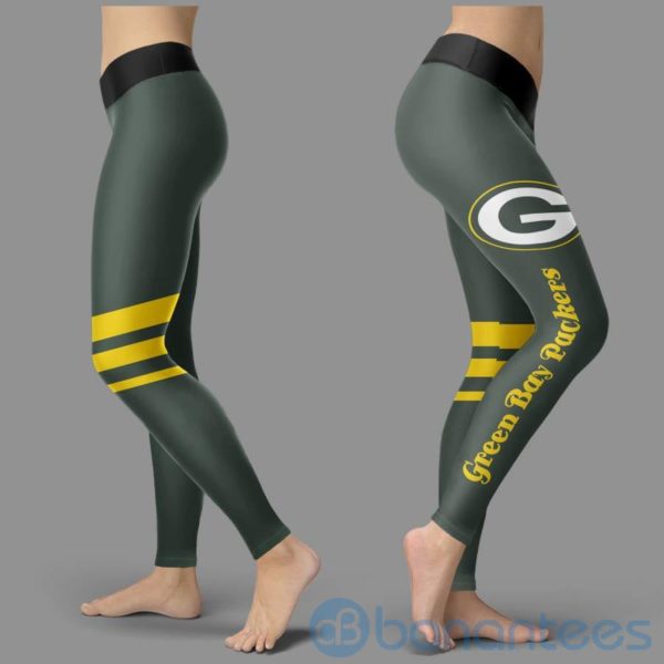 Striped Styple Green Bay Packers Leggings For Women Product Photo