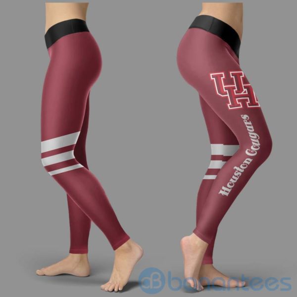 Striped Styple Houston Cougars Leggings For Women Product Photo