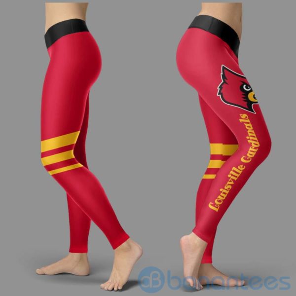Striped Styple Louisville Cardinals Leggings For Women Product Photo