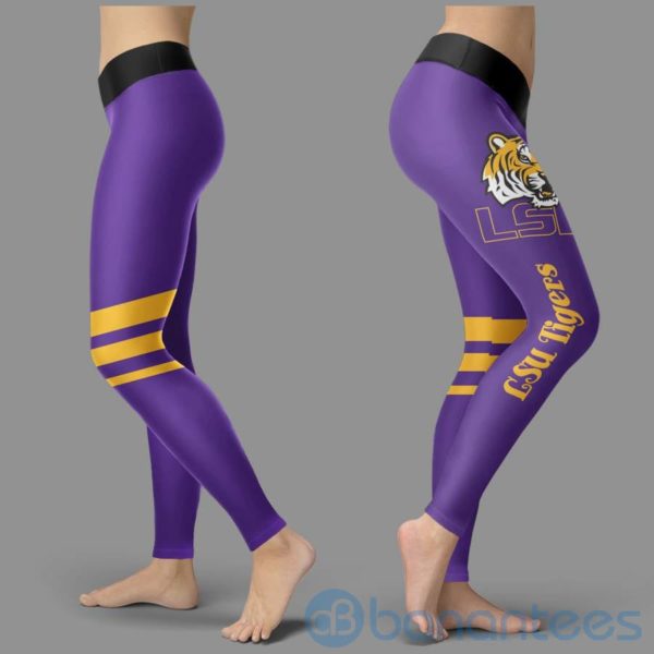 Striped Styple LSU Tigers Leggings For Women Product Photo