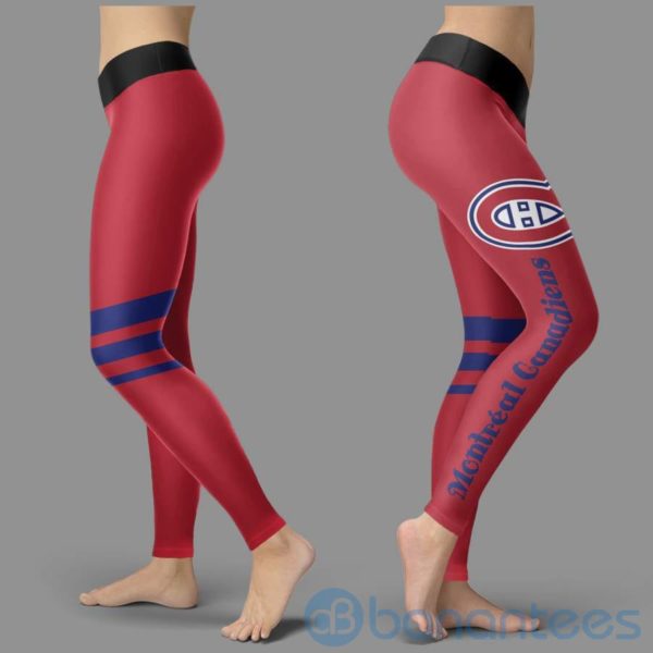 Striped Styple Montreal Canadiens Leggings For Women Product Photo