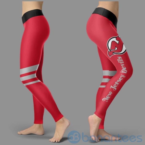Striped Styple New Jersey Devils Leggings For Women Product Photo