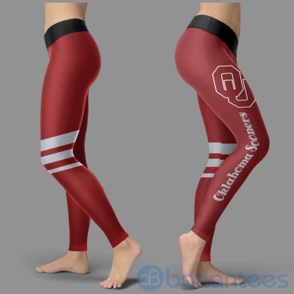 Striped Styple Oklahoma Sooners Leggings For Women Product Photo