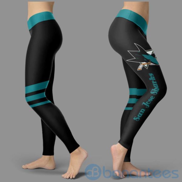 Striped Styple San Jose Sharks Leggings For Women Product Photo