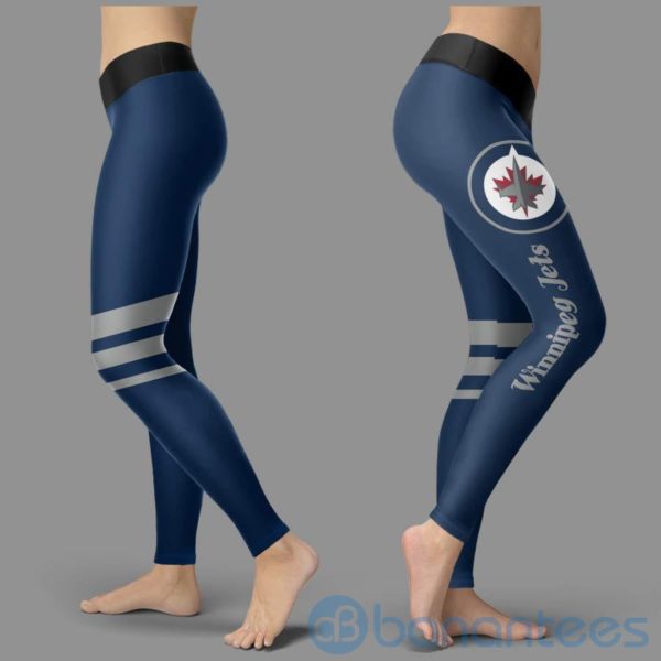 Striped Styple Winnipeg Jets Leggings For Women Product Photo