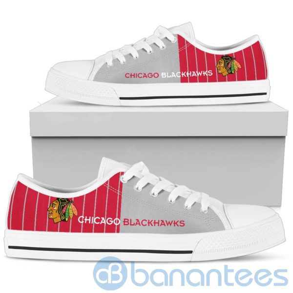 Stripes style For Fans Chicago Blackhawks Fans Low Top Shoes Product Photo