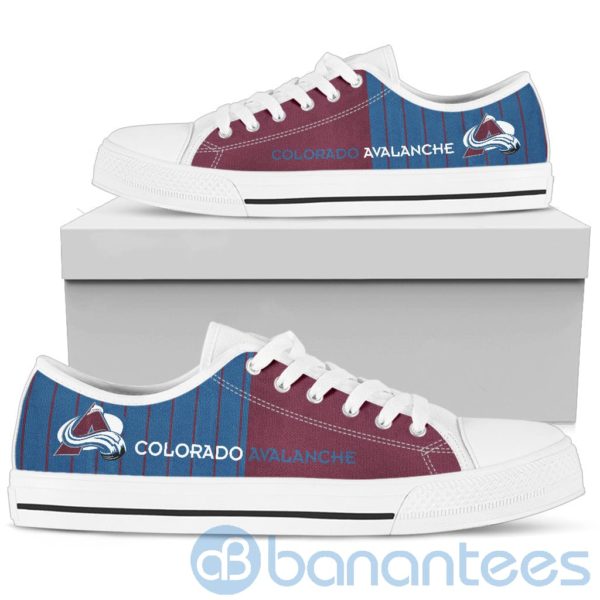 Stripes style For Fans Colorado Avalanche Fans Low Top Shoes Product Photo