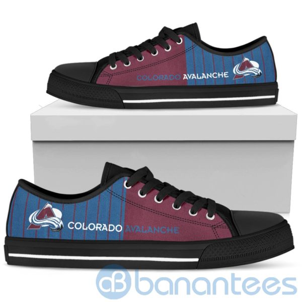 Stripes style For Fans Colorado Avalanche Fans Low Top Shoes Product Photo