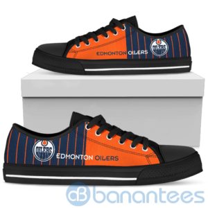 Stripes style For Fans Edmonton Oilers Fans Low Top Shoes Product Photo