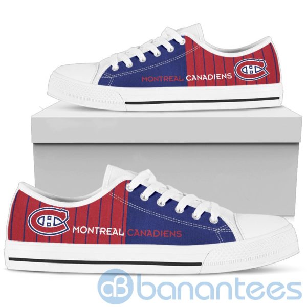 Stripes style For Fans Montreal Canadiens Fans Low Top Shoes Product Photo
